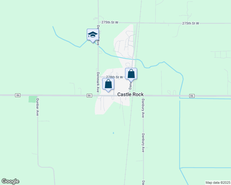 map of restaurants, bars, coffee shops, grocery stores, and more near 4381 280th Street West in Castle Rock