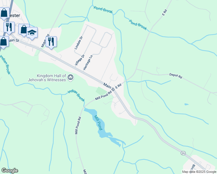 map of restaurants, bars, coffee shops, grocery stores, and more near 900 Main St in Colchester