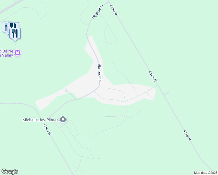 map of restaurants, bars, coffee shops, grocery stores, and more near 17 Pods Lane in Shanty Bay