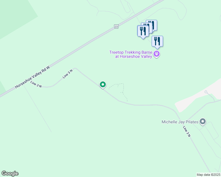 map of restaurants, bars, coffee shops, grocery stores, and more near 3303 Line 3 North in Shanty Bay