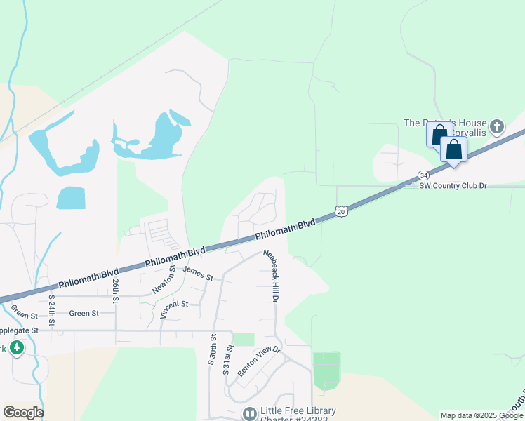 map of restaurants, bars, coffee shops, grocery stores, and more near 3083 Main Street in Philomath