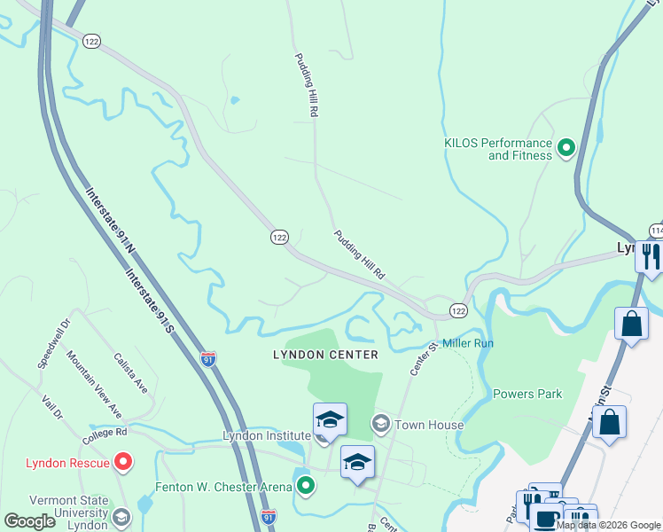 map of restaurants, bars, coffee shops, grocery stores, and more near 692 Gilman Road in Lyndon