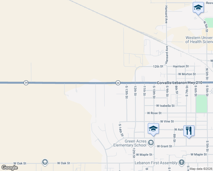 map of restaurants, bars, coffee shops, grocery stores, and more near 32965 Tucker Lane in Lebanon