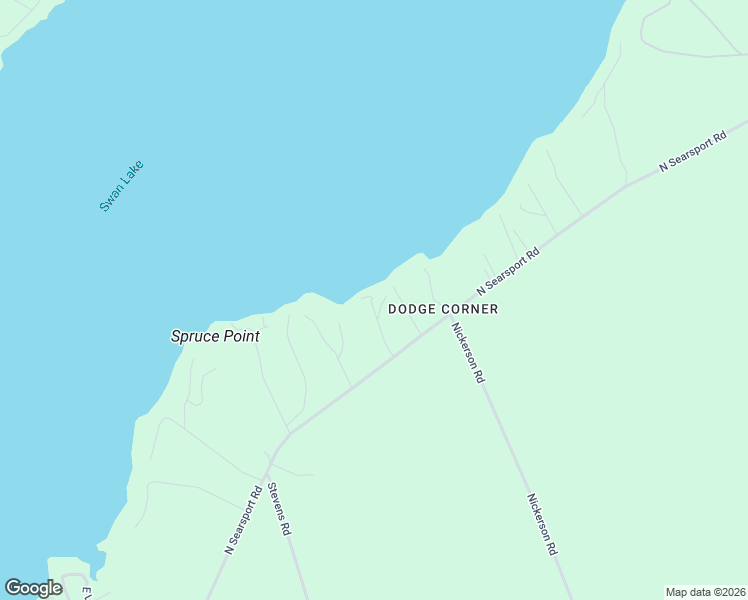 map of restaurants, bars, coffee shops, grocery stores, and more near 54 East Bryant Lane in Swanville