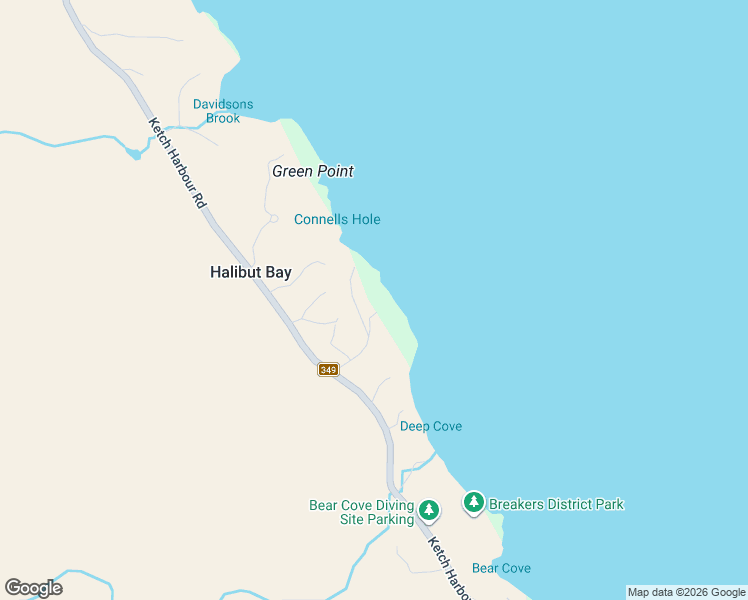 map of restaurants, bars, coffee shops, grocery stores, and more near 21 Saltspray Lane in Halibut Bay