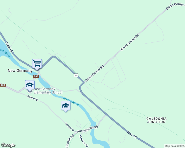 map of restaurants, bars, coffee shops, grocery stores, and more near 37 Barss Corner Road in New Germany