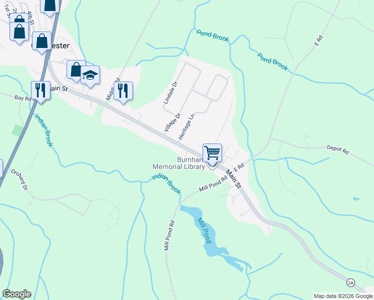 map of restaurants, bars, coffee shops, grocery stores, and more near 721 Main Street in Colchester