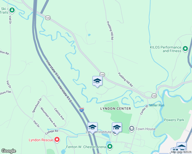 map of restaurants, bars, coffee shops, grocery stores, and more near 470 Vermont 122 in Lyndon