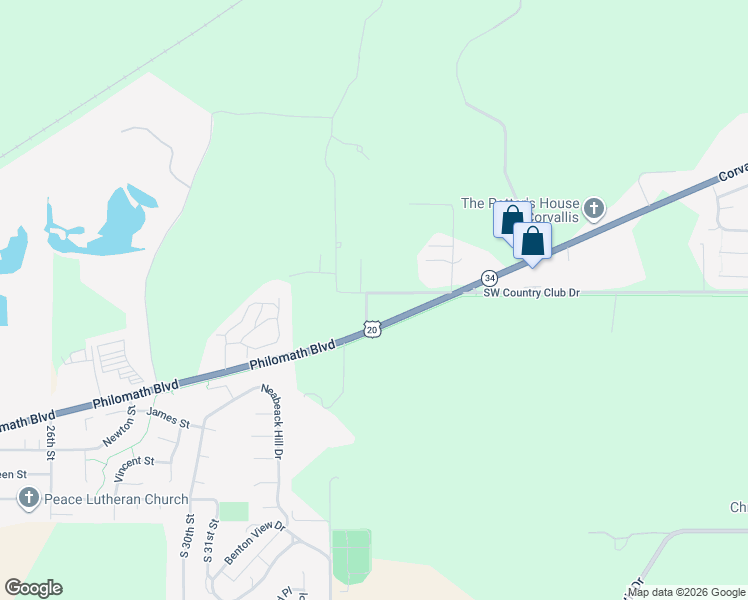 map of restaurants, bars, coffee shops, grocery stores, and more near 2125 Southwest 71st Street in Corvallis