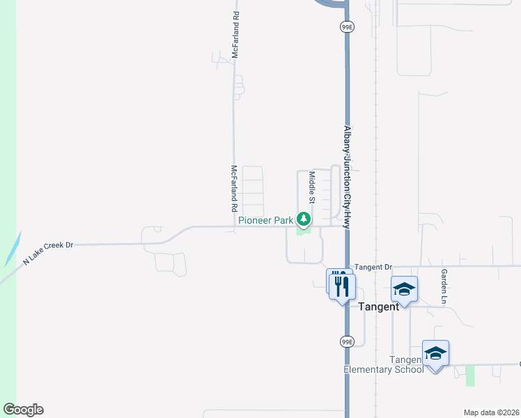 map of restaurants, bars, coffee shops, grocery stores, and more near 33146 Geranium Lane in Tangent