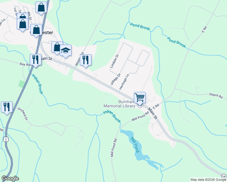 map of restaurants, bars, coffee shops, grocery stores, and more near 658 Main Street in Colchester