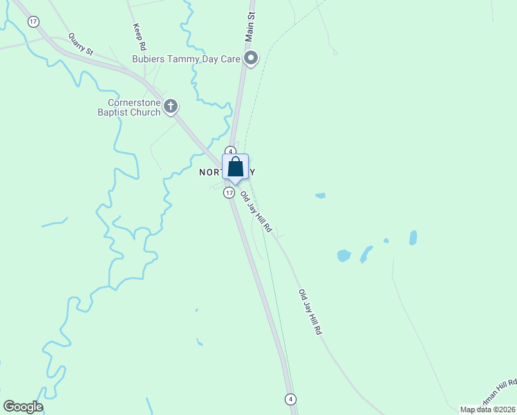 map of restaurants, bars, coffee shops, grocery stores, and more near 445 Old Jay Hill Road in Jay