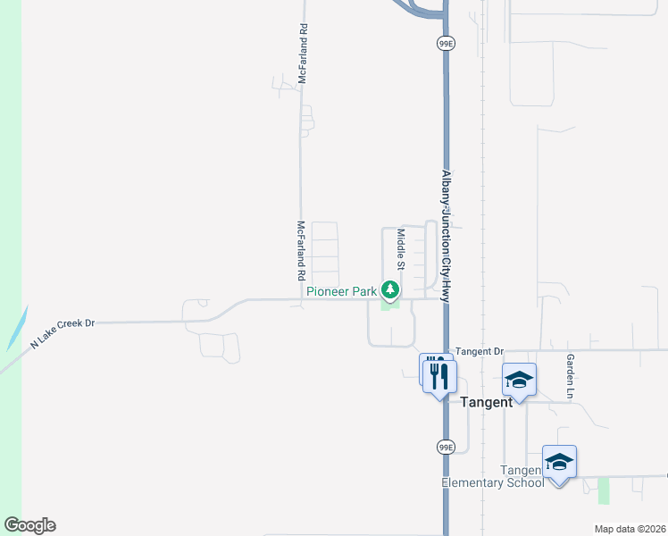 map of restaurants, bars, coffee shops, grocery stores, and more near 33146 Geranium Lane in Tangent
