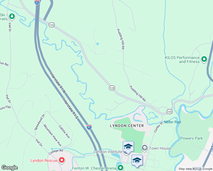 map of restaurants, bars, coffee shops, grocery stores, and more near 470 Vermont 122 in Lyndon