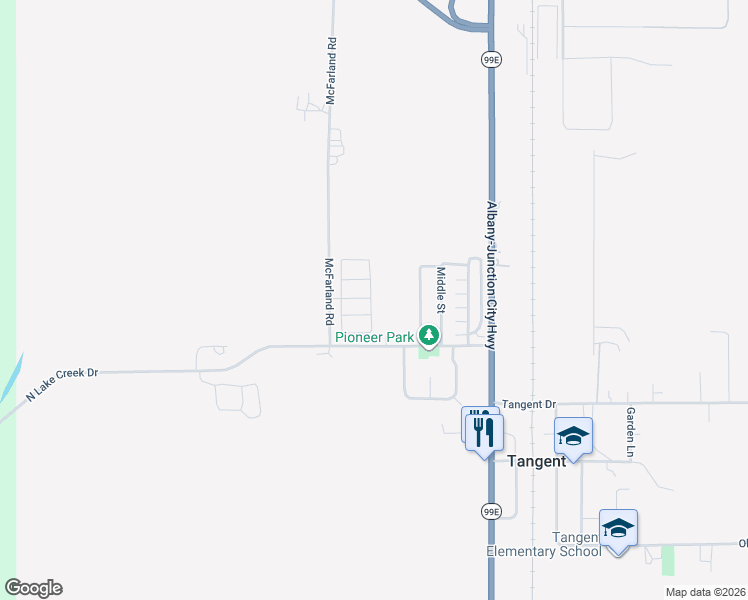map of restaurants, bars, coffee shops, grocery stores, and more near 33146 Geranium Lane in Tangent
