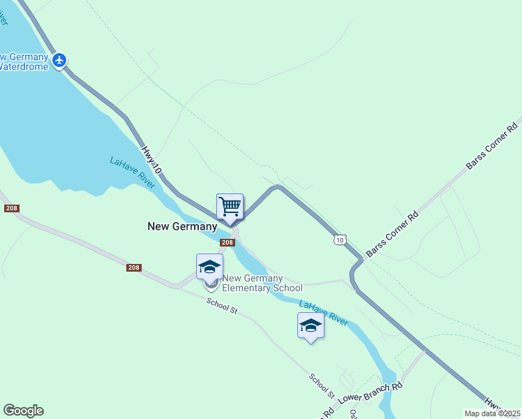 map of restaurants, bars, coffee shops, grocery stores, and more near in New Germany