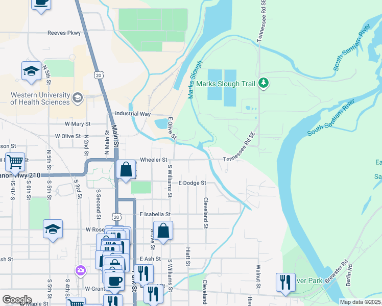 map of restaurants, bars, coffee shops, grocery stores, and more near 313-495 Wheeler Loop in Lebanon
