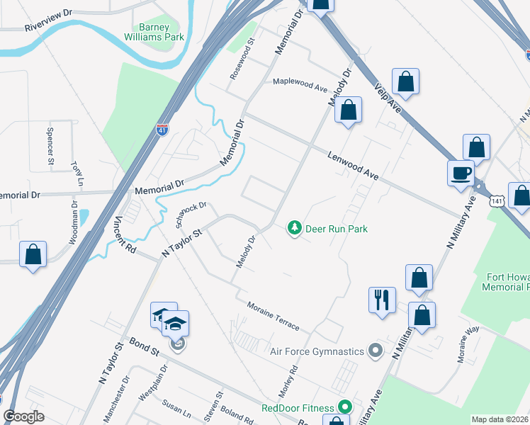 map of restaurants, bars, coffee shops, grocery stores, and more near 1827 South Beaver Trail Drive in Green Bay