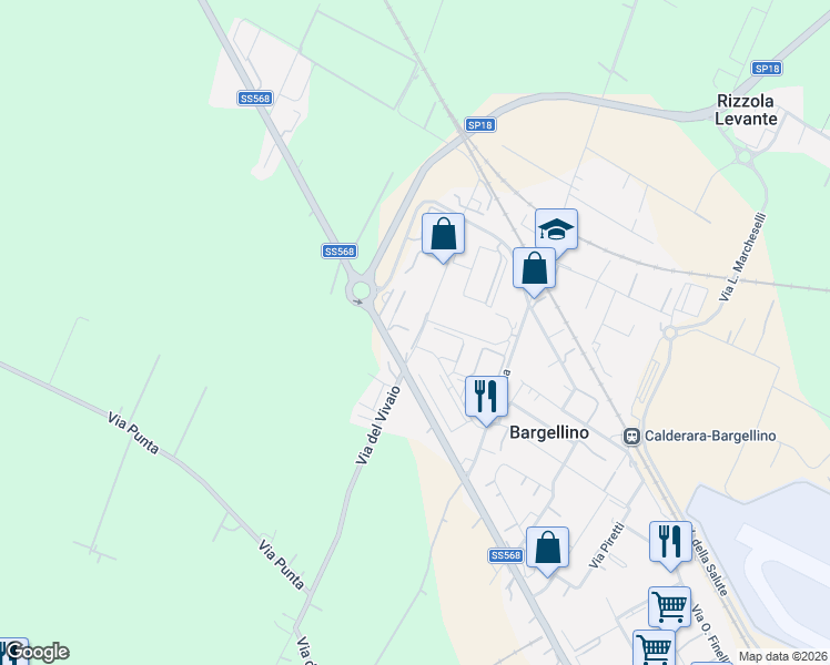 map of restaurants, bars, coffee shops, grocery stores, and more near 10 Via Bargellino in Bargellino