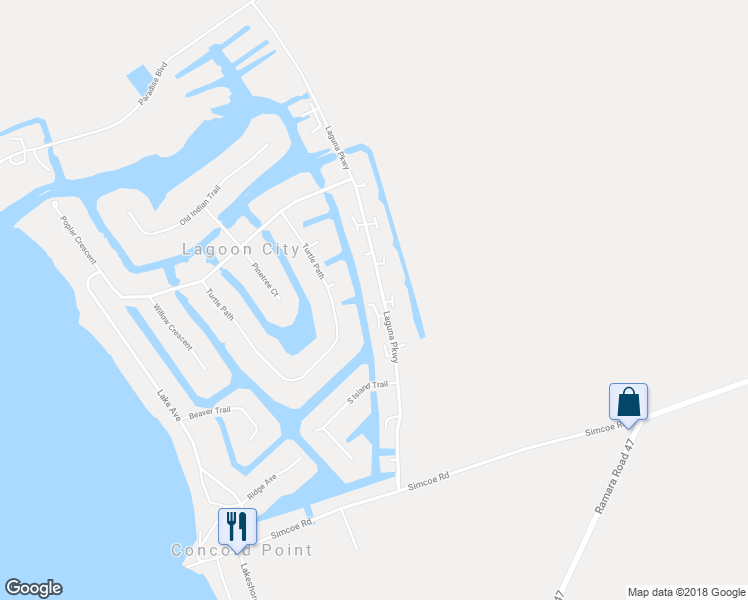 map of restaurants, bars, coffee shops, grocery stores, and more near 42 Laguna Parkway in Brechin