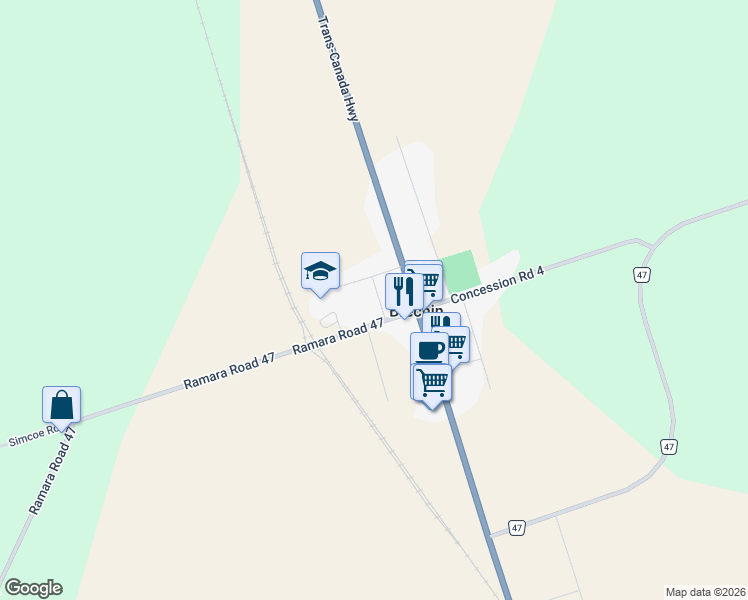 map of restaurants, bars, coffee shops, grocery stores, and more near 2776 Mary Street in Brechin