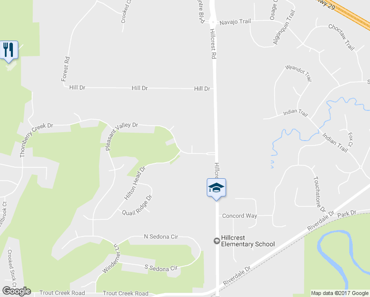 map of restaurants, bars, coffee shops, grocery stores, and more near 1258 Pleasant Valley Drive in Hobart