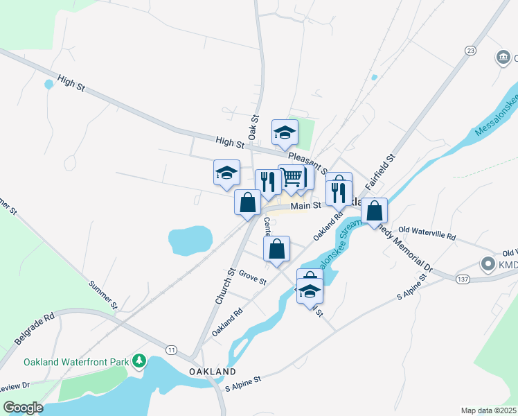 map of restaurants, bars, coffee shops, grocery stores, and more near 15 Oak Street in Oakland