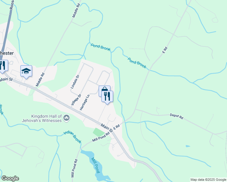 map of restaurants, bars, coffee shops, grocery stores, and more near 274 Cobbleview Drive in Colchester