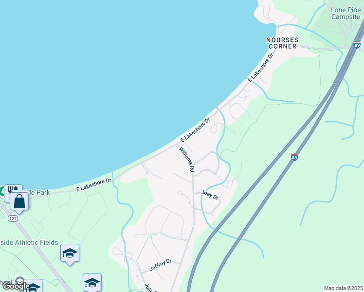 map of restaurants, bars, coffee shops, grocery stores, and more near 852 East Lakeshore Drive in Colchester