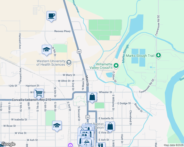 map of restaurants, bars, coffee shops, grocery stores, and more near 44 Industrial Way in Lebanon