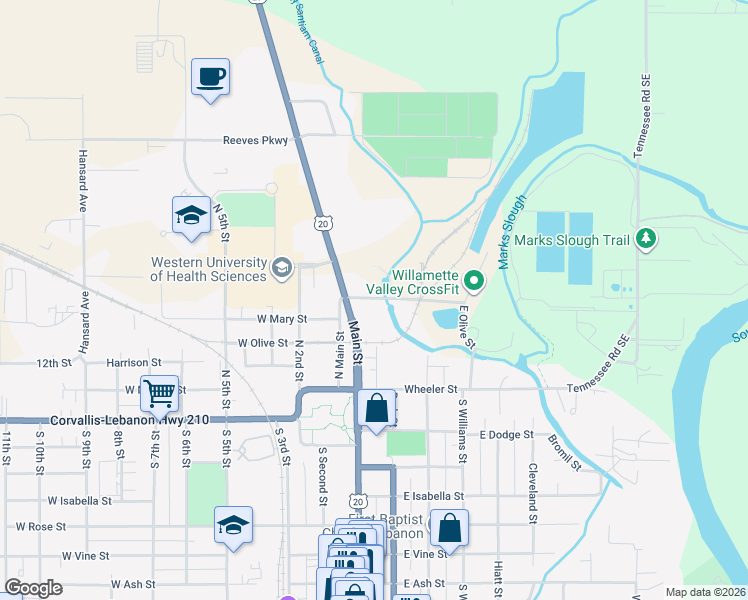map of restaurants, bars, coffee shops, grocery stores, and more near 44 Industrial Way in Lebanon