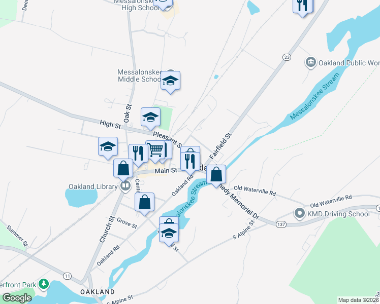 map of restaurants, bars, coffee shops, grocery stores, and more near 17 Pleasant Street in Oakland