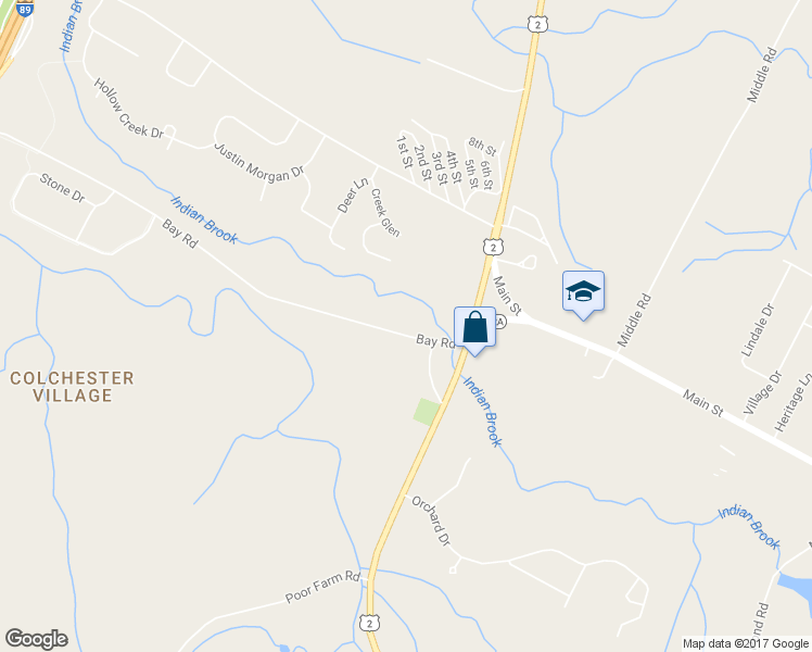 map of restaurants, bars, coffee shops, grocery stores, and more near 1267 Bay Rd in Colchester