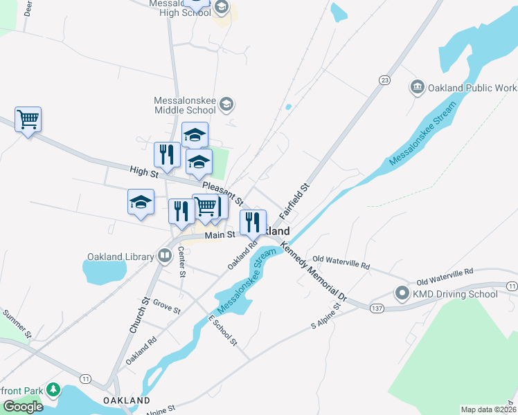 map of restaurants, bars, coffee shops, grocery stores, and more near 17 Pleasant Street in Oakland