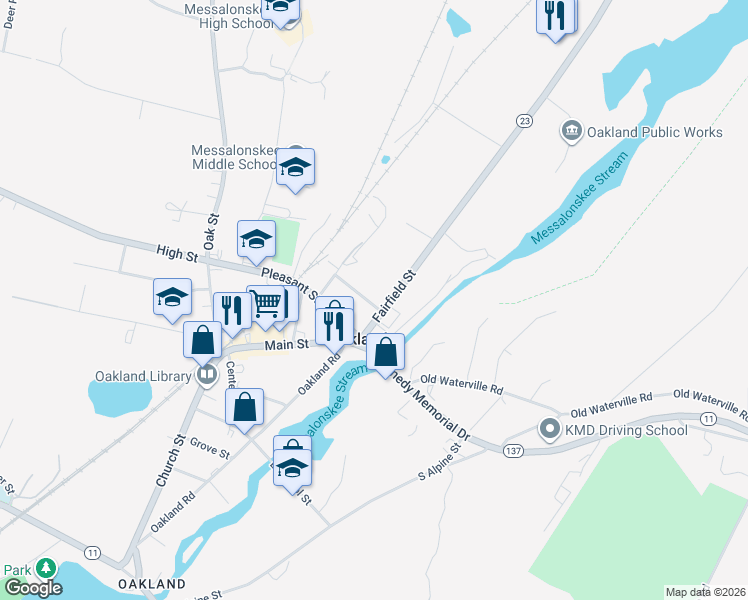 map of restaurants, bars, coffee shops, grocery stores, and more near 10 Fairfield Street in Oakland