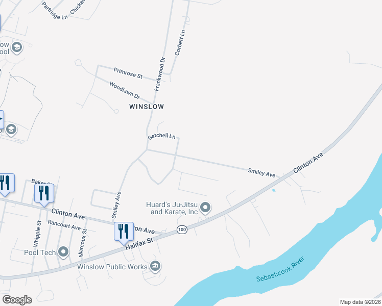 map of restaurants, bars, coffee shops, grocery stores, and more near 37 Smiley Avenue in Winslow