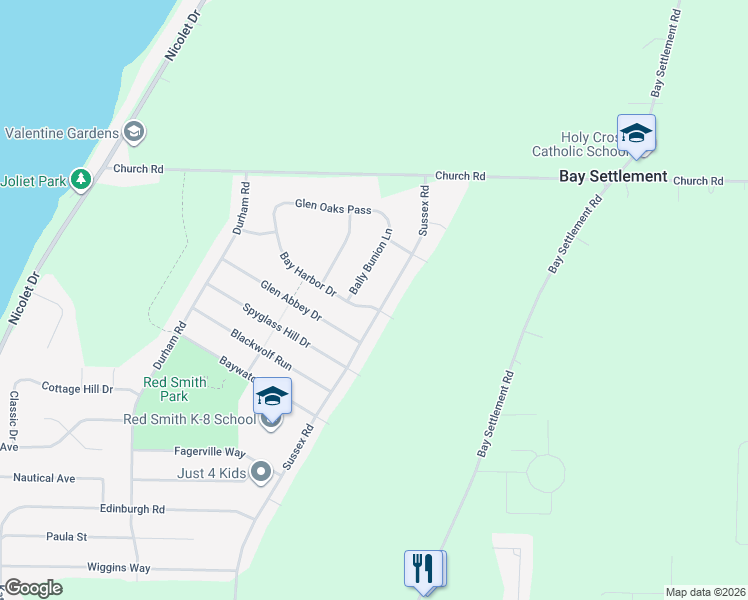 map of restaurants, bars, coffee shops, grocery stores, and more near 2909 Bally Bunion Lane in Green Bay