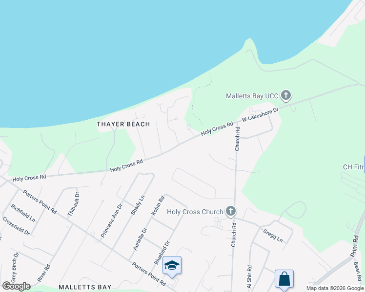 map of restaurants, bars, coffee shops, grocery stores, and more near 261 Holy Cross Road in Colchester