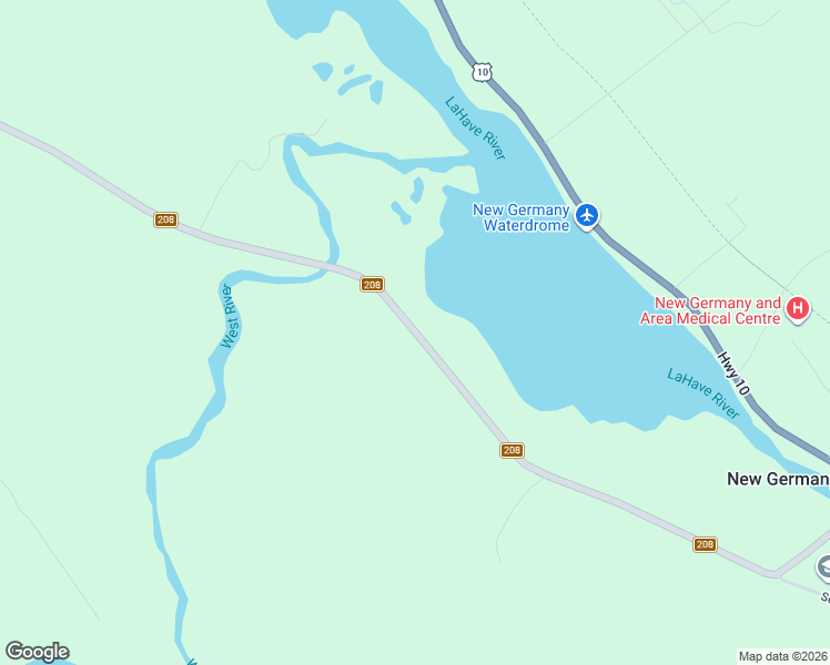 map of restaurants, bars, coffee shops, grocery stores, and more near Nova Scotia 208 in New Germany