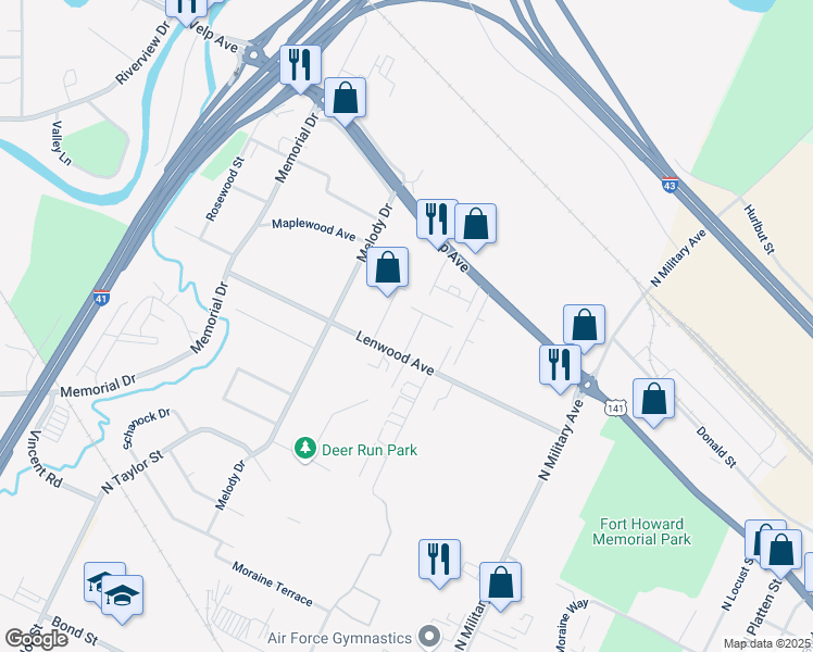map of restaurants, bars, coffee shops, grocery stores, and more near 1799 Cabinet Maker Court in Howard