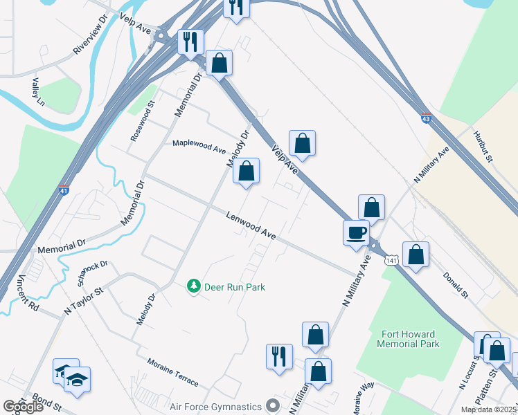 map of restaurants, bars, coffee shops, grocery stores, and more near 1799 Cabinet Maker Court in Howard