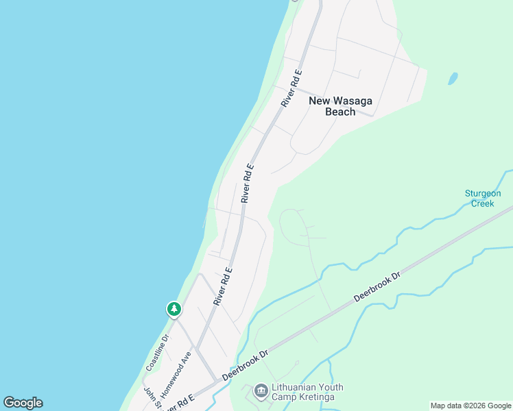 map of restaurants, bars, coffee shops, grocery stores, and more near 916 River Road East in Wasaga Beach