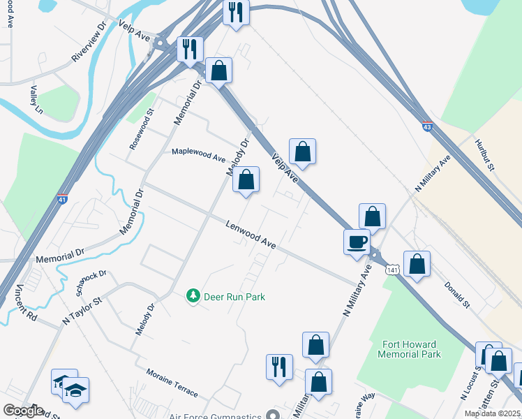 map of restaurants, bars, coffee shops, grocery stores, and more near 1799 Cabinet Maker Court in Howard