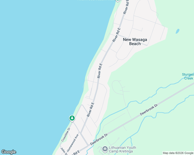map of restaurants, bars, coffee shops, grocery stores, and more near 916 River Road East in Wasaga Beach