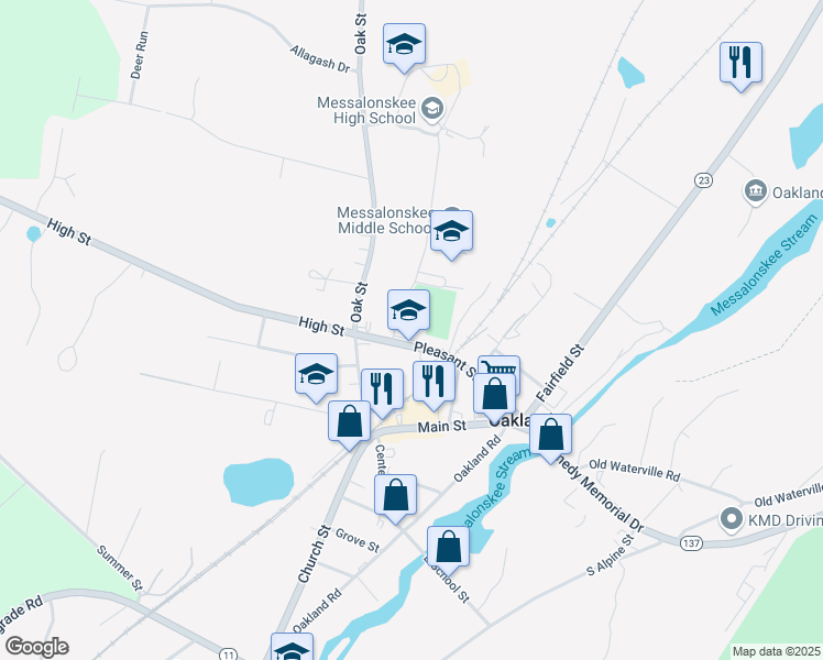 map of restaurants, bars, coffee shops, grocery stores, and more near 55 Pleasant Street in Oakland