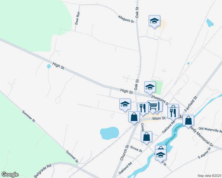 map of restaurants, bars, coffee shops, grocery stores, and more near 6 High Street in Oakland
