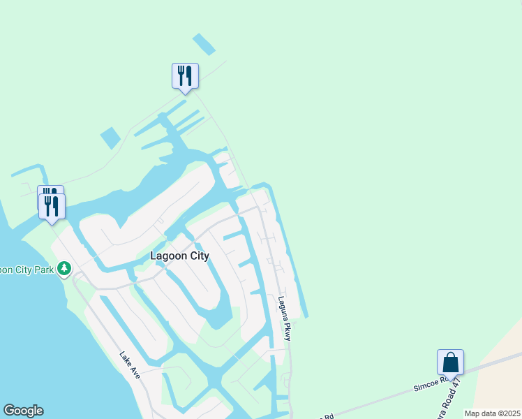map of restaurants, bars, coffee shops, grocery stores, and more near 70 Laguna Parkway in Brechin