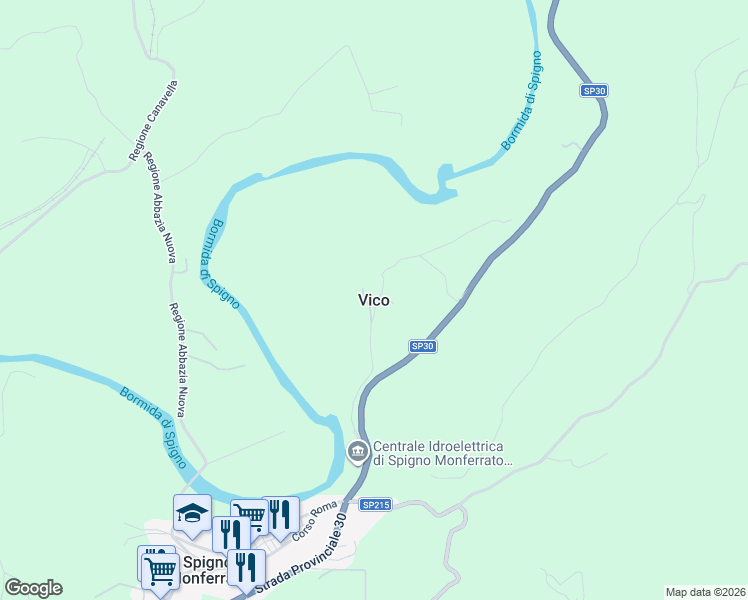 map of restaurants, bars, coffee shops, grocery stores, and more near 17 Regione Vico in Vico