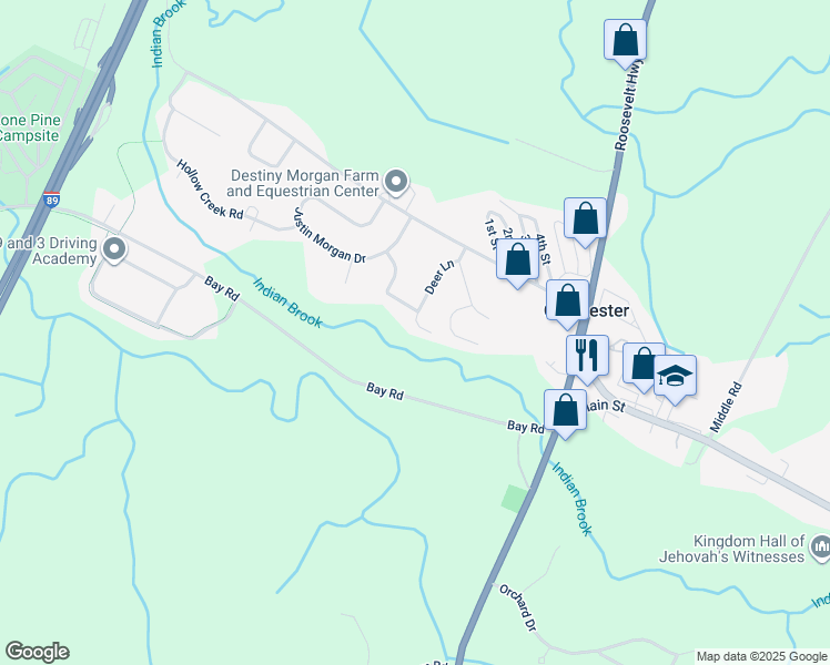 map of restaurants, bars, coffee shops, grocery stores, and more near 143 Deer Lane in Colchester