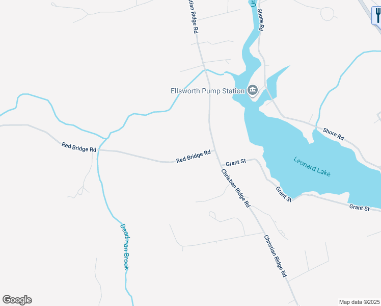 map of restaurants, bars, coffee shops, grocery stores, and more near 19 Red Bridge Road in Ellsworth